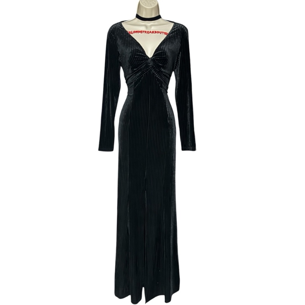 Velvet Black Evening Dress